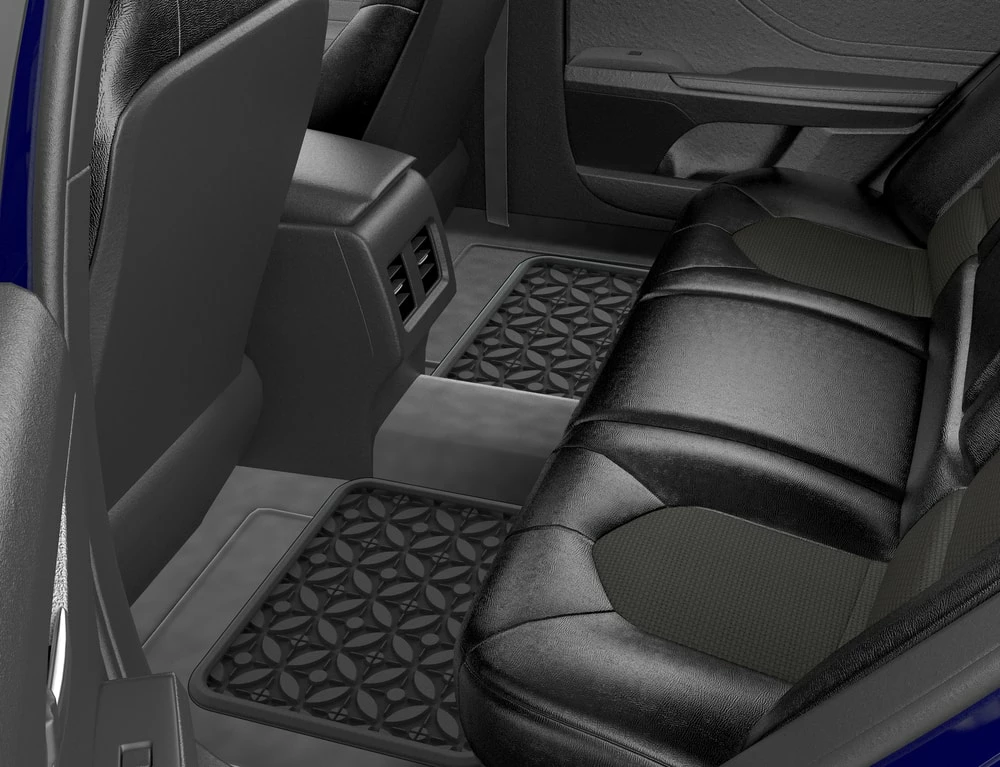 AutoTrends Tile Pattern All Season Car Floor Mat, Black, 4-pk 4 AutoTrends Tile Pattern All Season Car Floor Mat, Black, 4-pk - Image 2