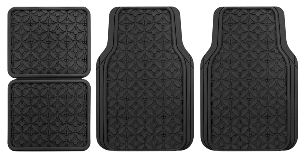 AutoTrends Tile Pattern All Season Car Floor Mat, Black, 4-pk 3 AutoTrends Tile Pattern All Season Car Floor Mat, Black, 4-pk